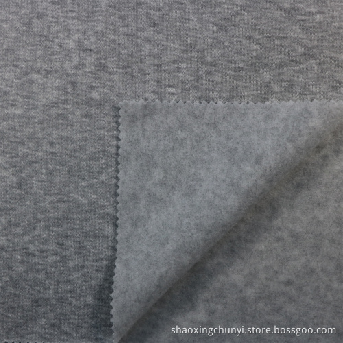 Heathergrau 100% Polyester Ein Seitenbürste Schuss gestricktes Fleece -Stoff für Mantel Home Textile